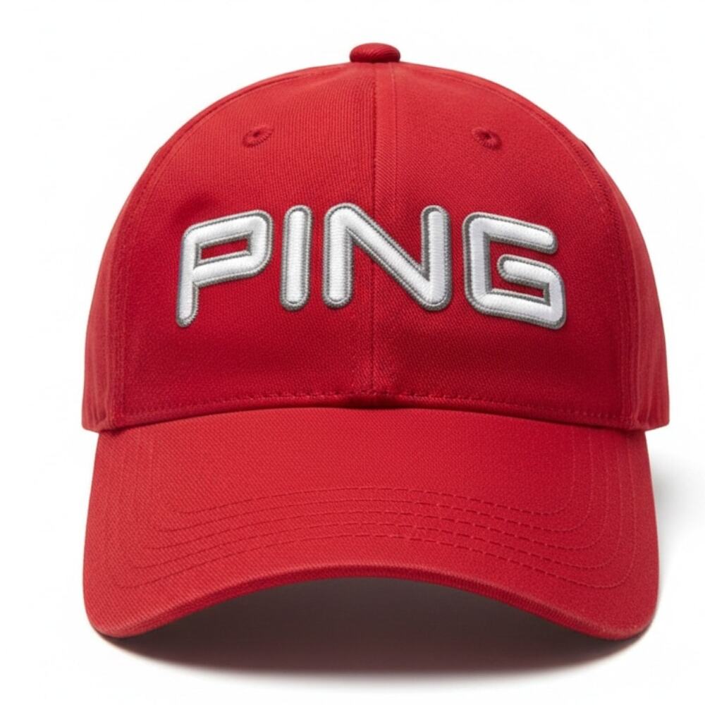 Ping G10 Hat Cap Red Adjustable Strapback Golf Embroidered Tournament EUC